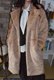 Mara Luxury Faux Fur Long Coat Camel 